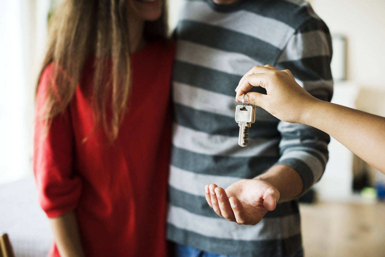 a couple receiving keys